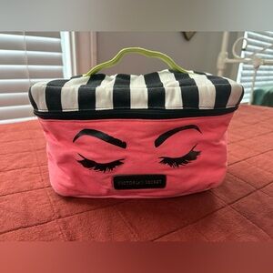 Victoria's Secret Pink and Black Cosmetic Bag/bra and panty bag